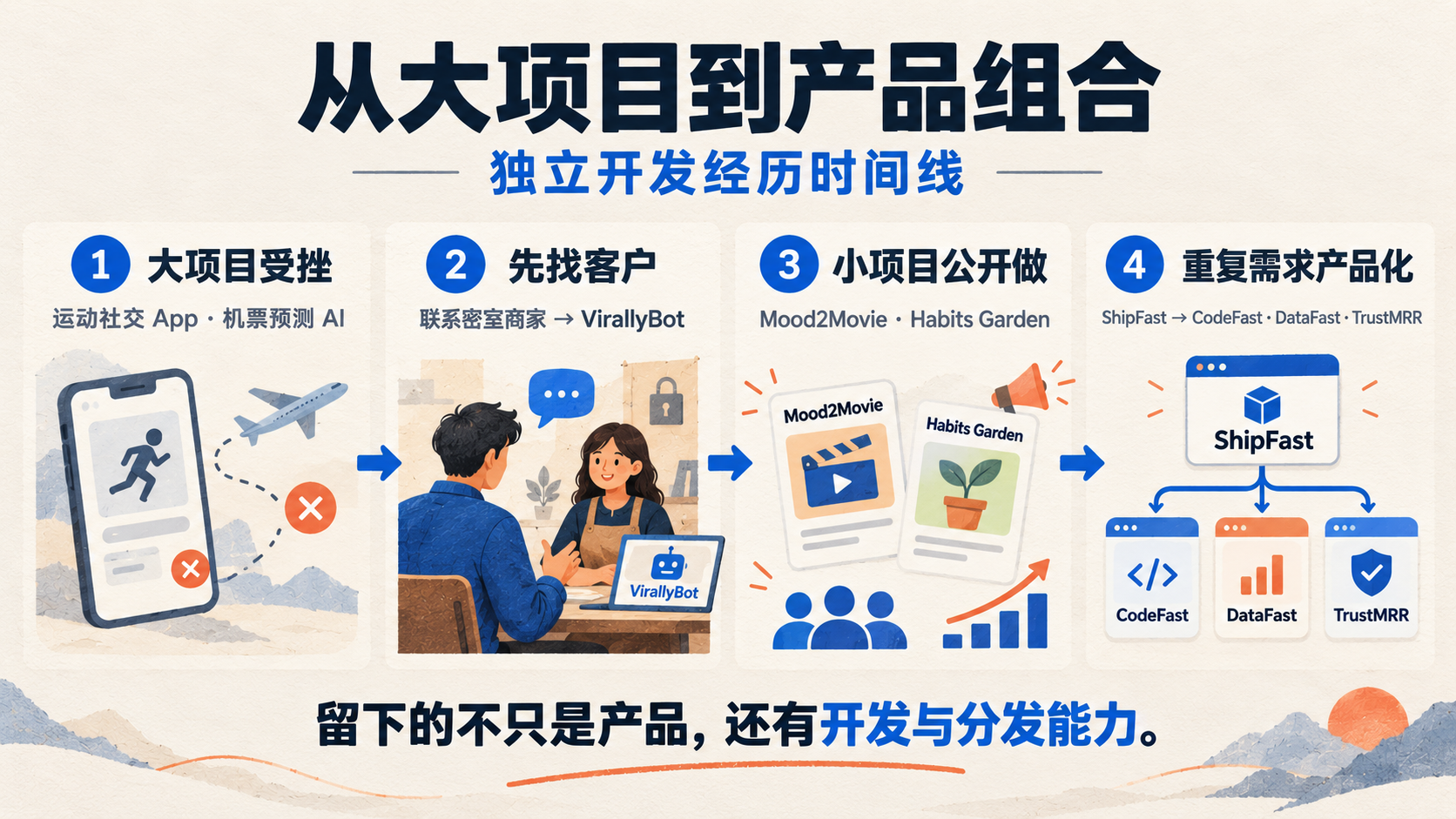 Marc Lou 的独立开发经历：从大项目转向先找客户、小项目和产品组合